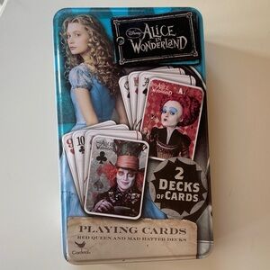 Disney Alice in Wonderland Card Set with Tin - Red and Blue
